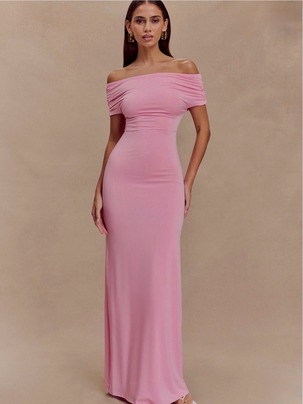 Meshki Imogen Off Shoulder Dress - Candy Pink - M - Picture 1 of 4